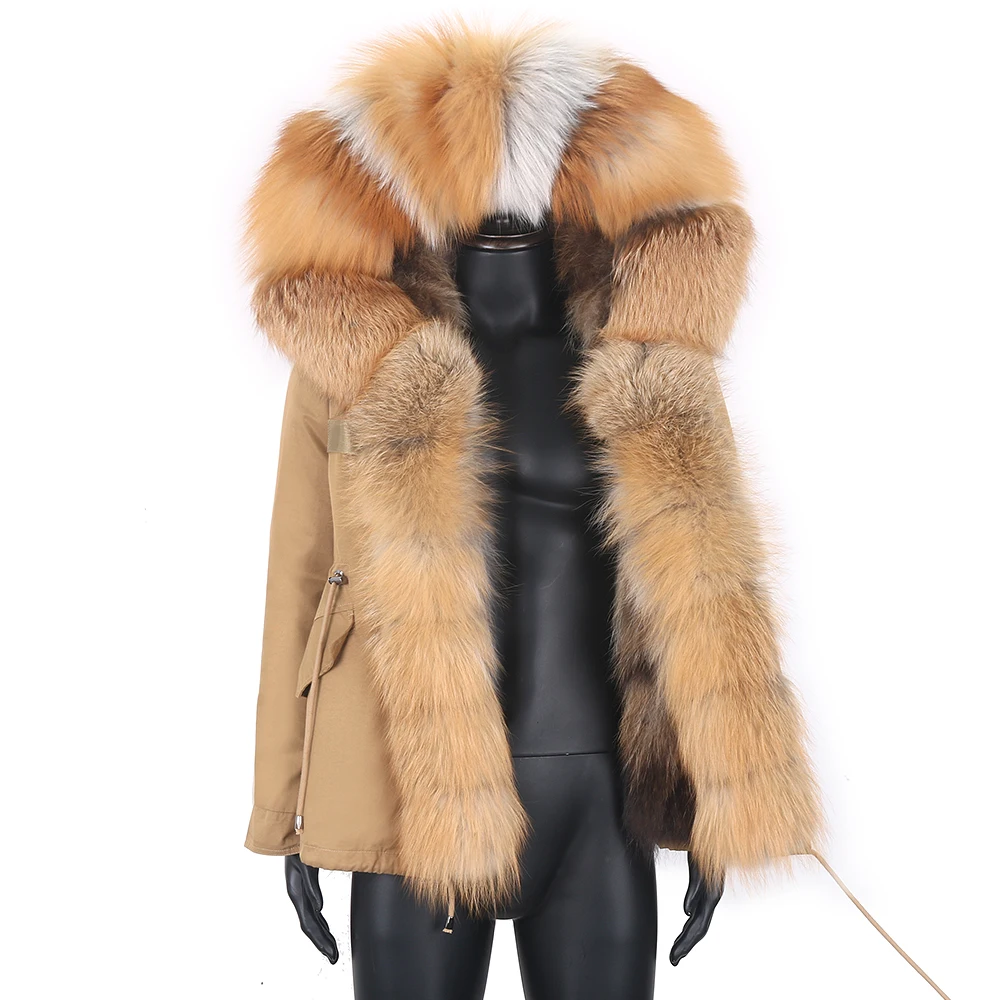 Мужская зимняя парка со съемным мехом енота и лисы размеры до 7XL