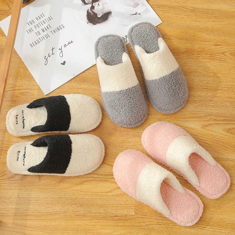 

SunNY Everest women's slippers floor shoes winter bedroom shoes cotton family couple home Indoor slipper plush non-slip soft