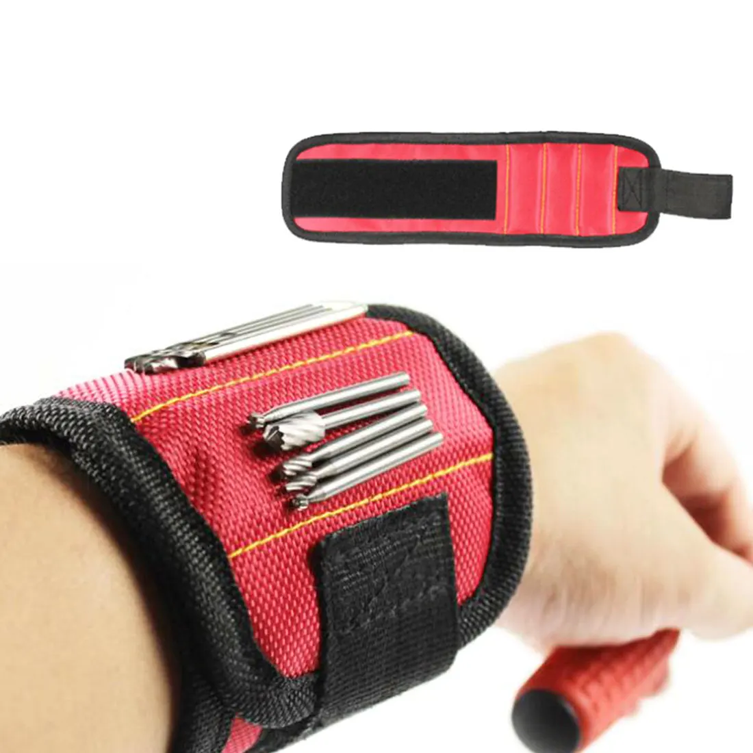 

Hand Bag Maintenance Tool Wrist Strap Powerful Magnet Belt Polyester Magnetic Electrical Tool Bag Screw Bit Repair Case