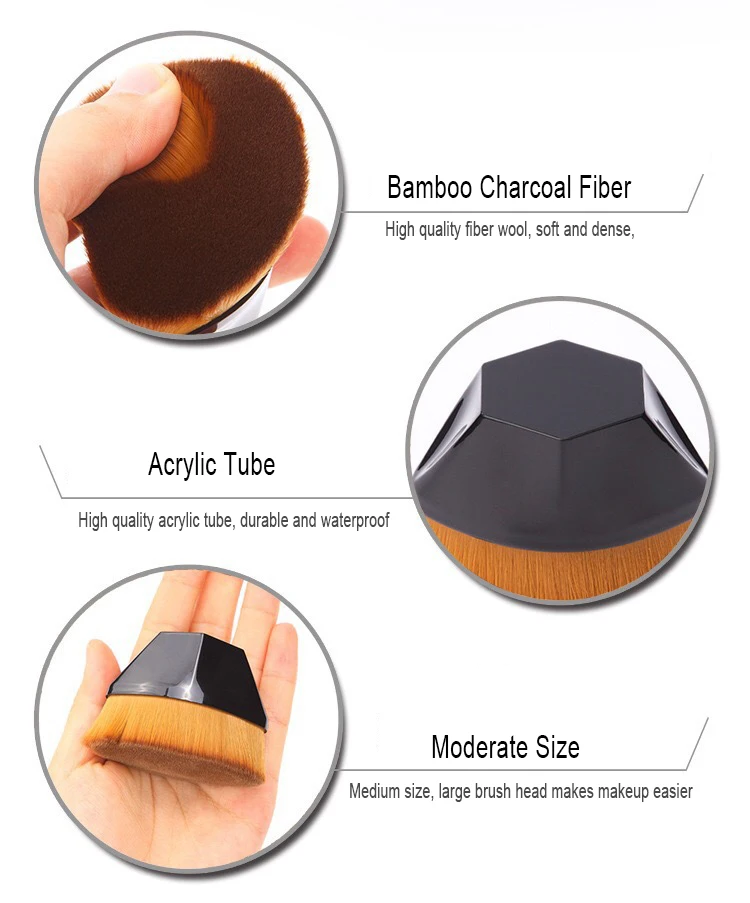 1 шт. профессиональный макияж Шестигранная Одиночная кисть для пудры натуральная