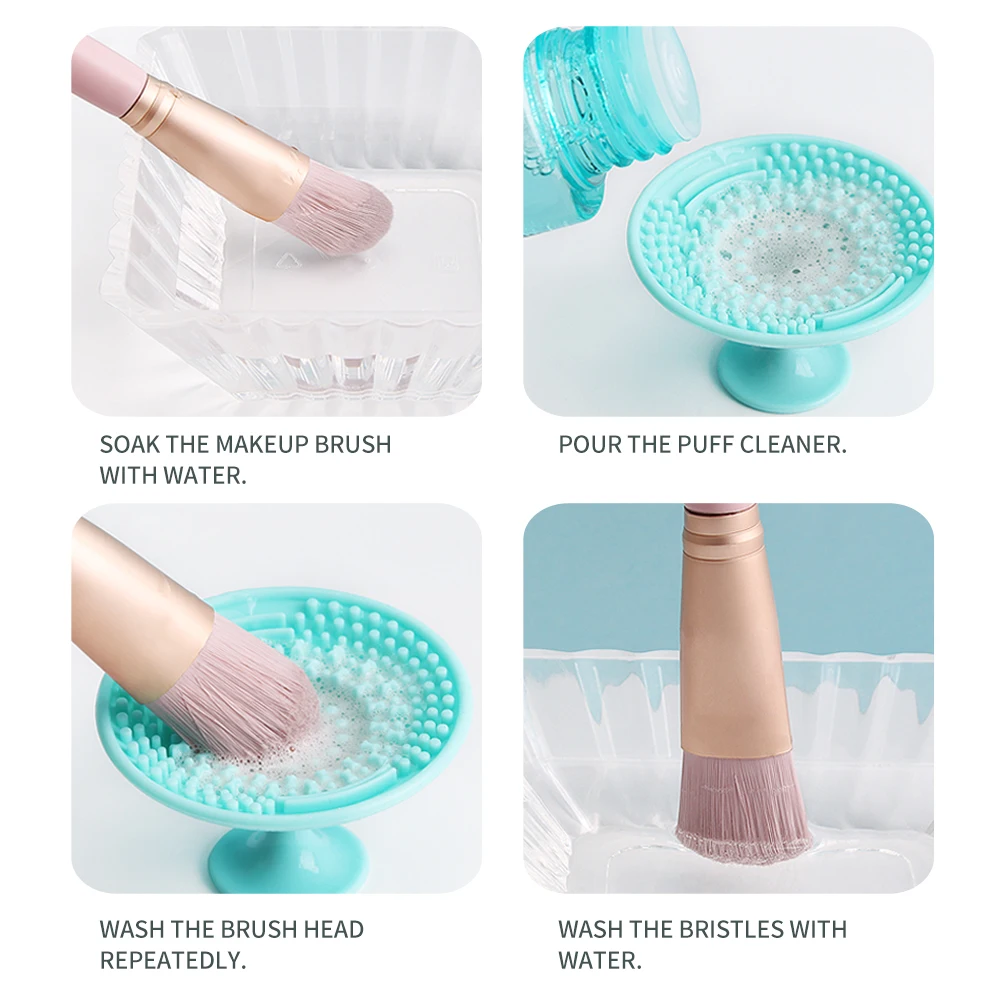 MAANGE 1 шт. Силиконовый очиститель для кистей для макияжа на присоске Косметический материал для очистки Материал для стирки Универсальный инструмент для макияжа Рукоятка