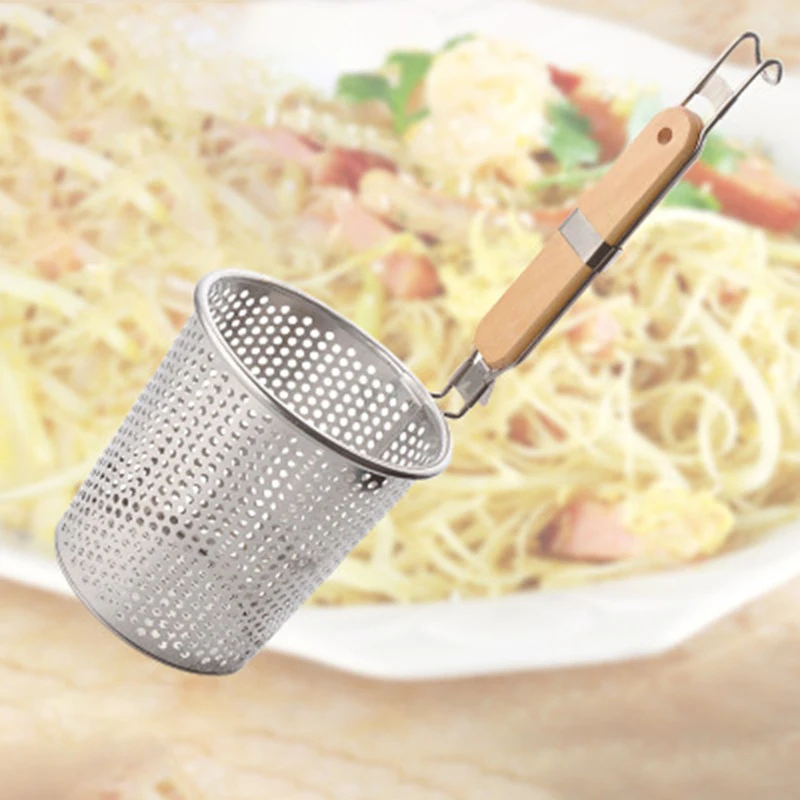 

Stainless Steel Colander Food Sieve Noodle Spaghetti Basket Filter Fryer Fries Dryer Basket Dumplings Kitchen Cooking Tools