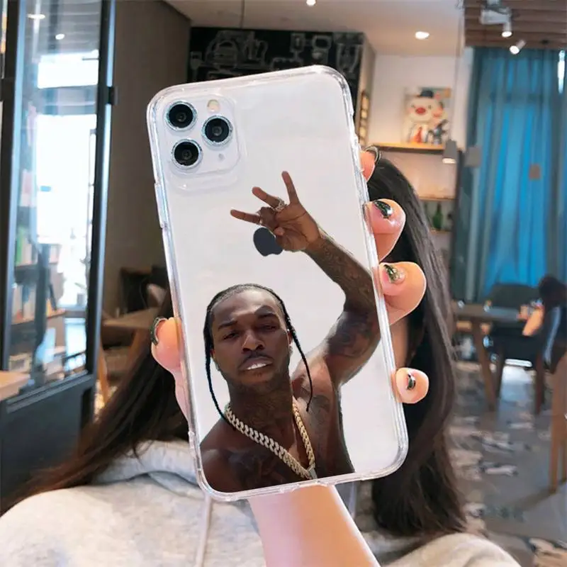 

Pop smoke America rapper Phone Case Transparent for iPhone 6 7 8 11 12 s mini pro X XS XR MAX Plus