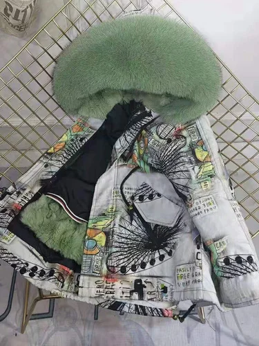 Детское пальто с натуральным мехом детские меховые куртки камуфляжное пальто с капюшоном для маленьких мальчиков и девочек теплая парка зимнее плотное пальто с натуральным мехом - Цвет: 1