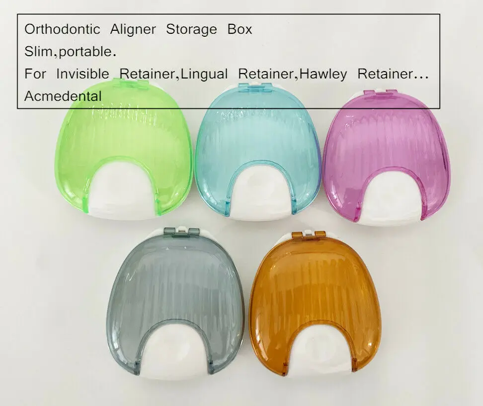 

50Pcs Portable Dental Invisible Brace Retainer Clear Aligner Box Storage Case