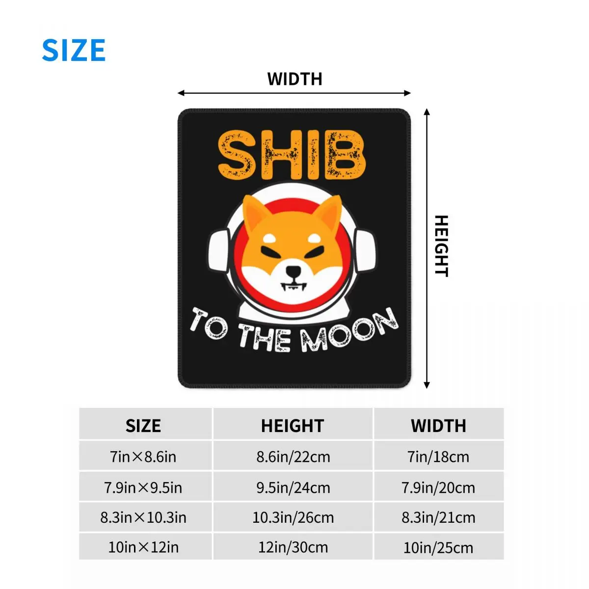 

Shiba Inu Token Coin SHIB To The Moon Mouse Pad Doge Crypto Coin Cryptocurrency Waterproof Mat Pads Gamer Computer Laptop Pad