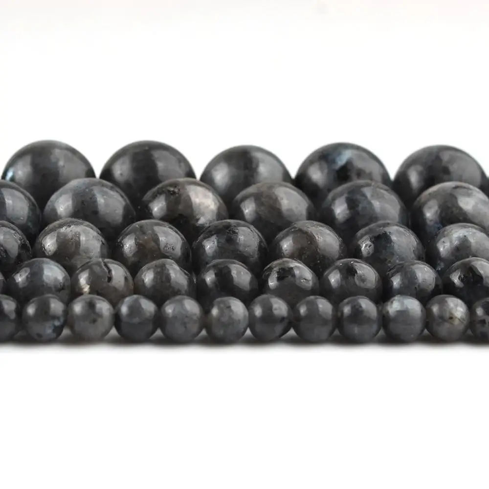Натуральный Камень Черный Лабрадорит бусины Круглые свободные для изготовления