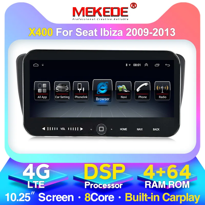 4G LTE DSP 10 25 &quotAndroid 4 + 64G автомобильный стерео для Seat Ibiza 6j 2009 2010 2012 2013 GPS навигация