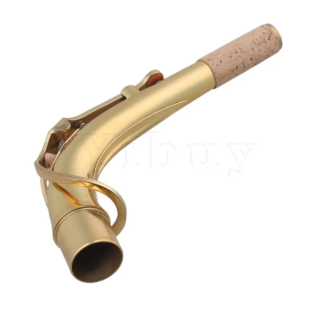 Yibuy 160x25 мм Золотой латунный материал альт Sax локоть сопло для шеи трубка саксофон