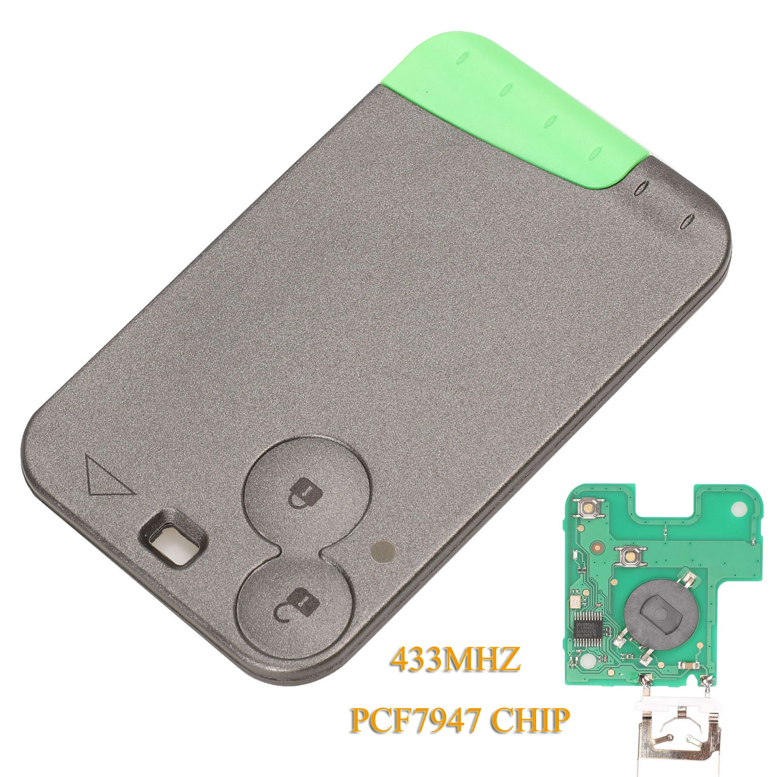 

jingyuqin 10pcs/lot 2 Buttons Smart Remote Car Key Fob PCF7947 Chip 433Mhz For Renault Laguna Espace Vel-Satis Smart Card Remote