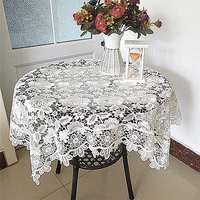 new lace white tablecloth embroidery restaurant kitchen tea coffee table cover cloth christmas family party wedding decoration