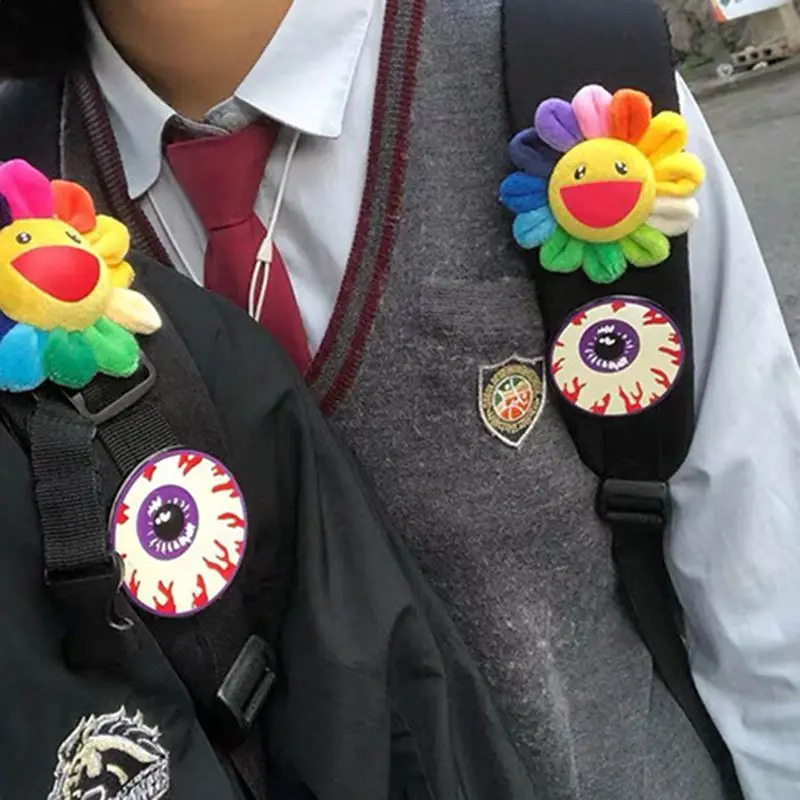 Симпатичная Яркая Цветная разноцветная брошь из радужной ткани с булавками