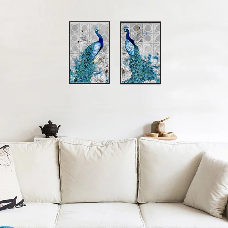 

30*40cm 5d Diy Diamond Embroidery Peacock Home Decoration Round Diamond Mosaic Pictures Needlework Painting Cross Stitch Kits