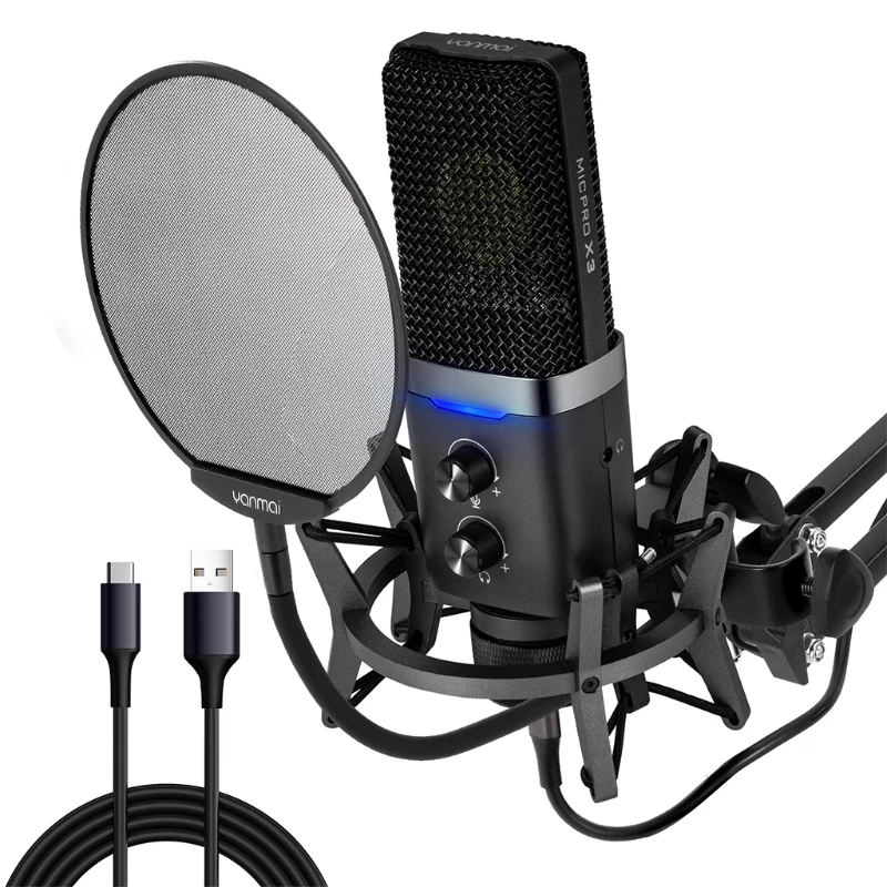 

Computer Gaming Microphone for Yanmai-x3 Recording Gaming Singing Youtube D7WC