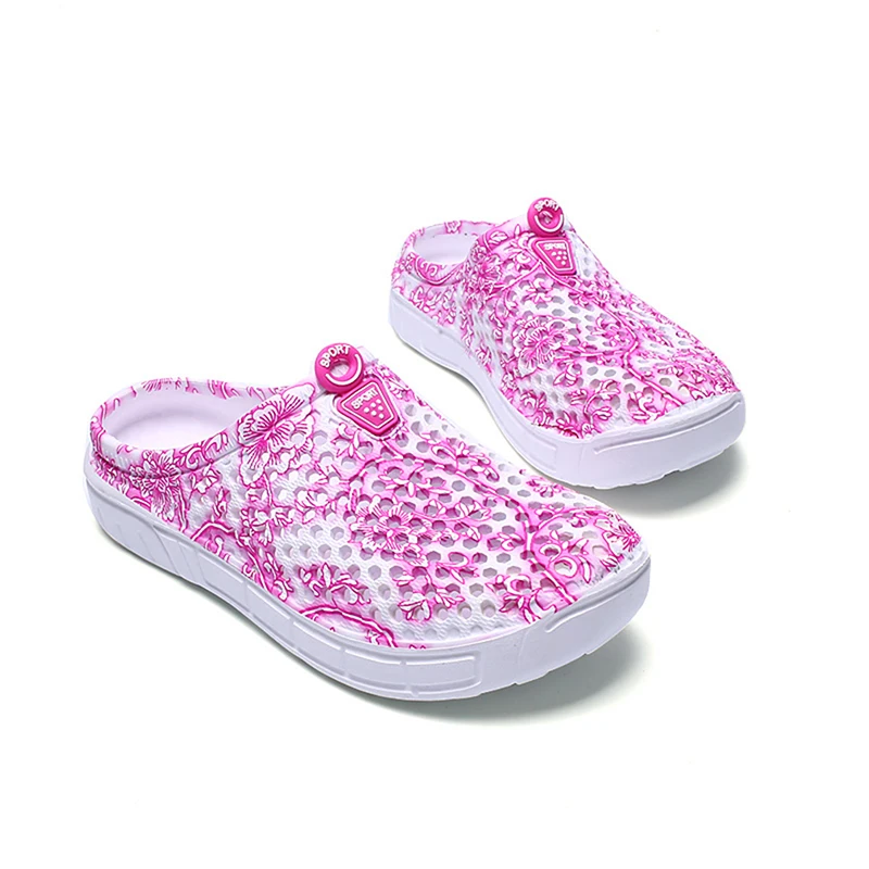 

Летние женские пляжные сандалии; Цветочный принт Обувь с дышащей сеткой водонепроницаемого материала; Водонепроницаемая Обувь для женщин; Сандалии для прогулок размера плюс 2021