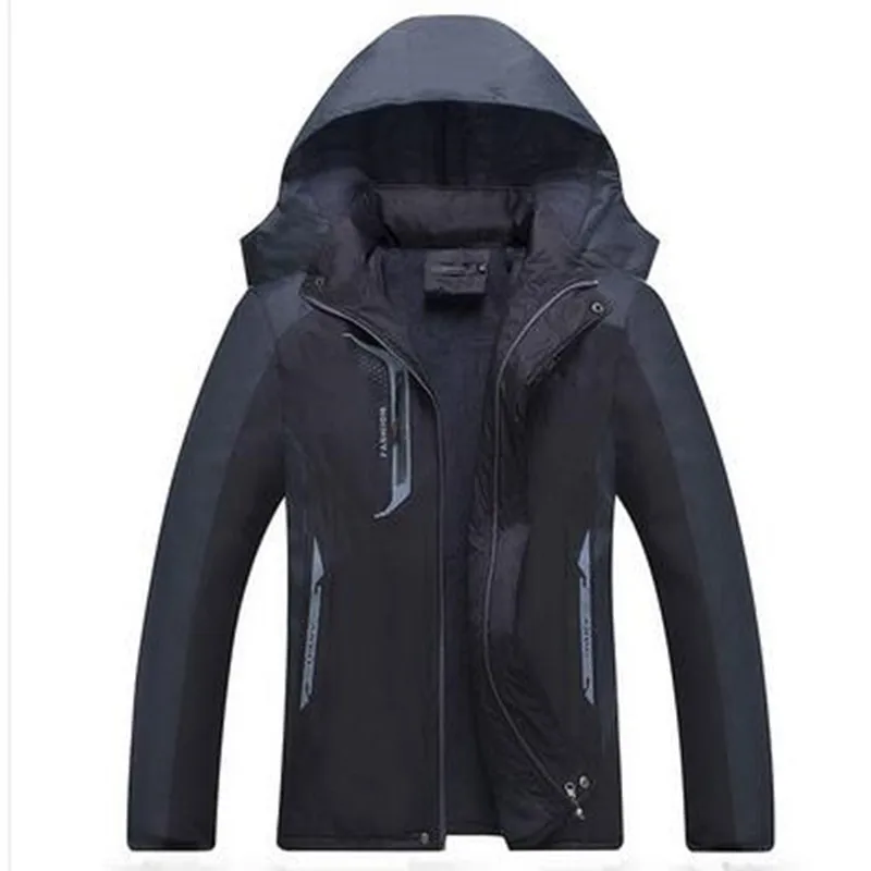 Мужские куртки ветрозащитный водонепроницаемый и теплый зимний плащ с капюшоном