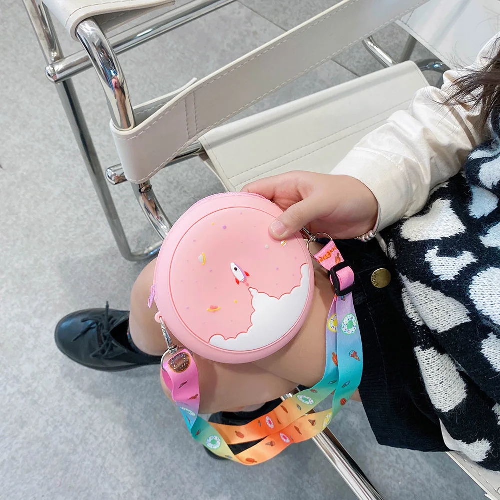 Милый силиконовый пончик круглая сумка-мессенджер через плечо Детская сумка для