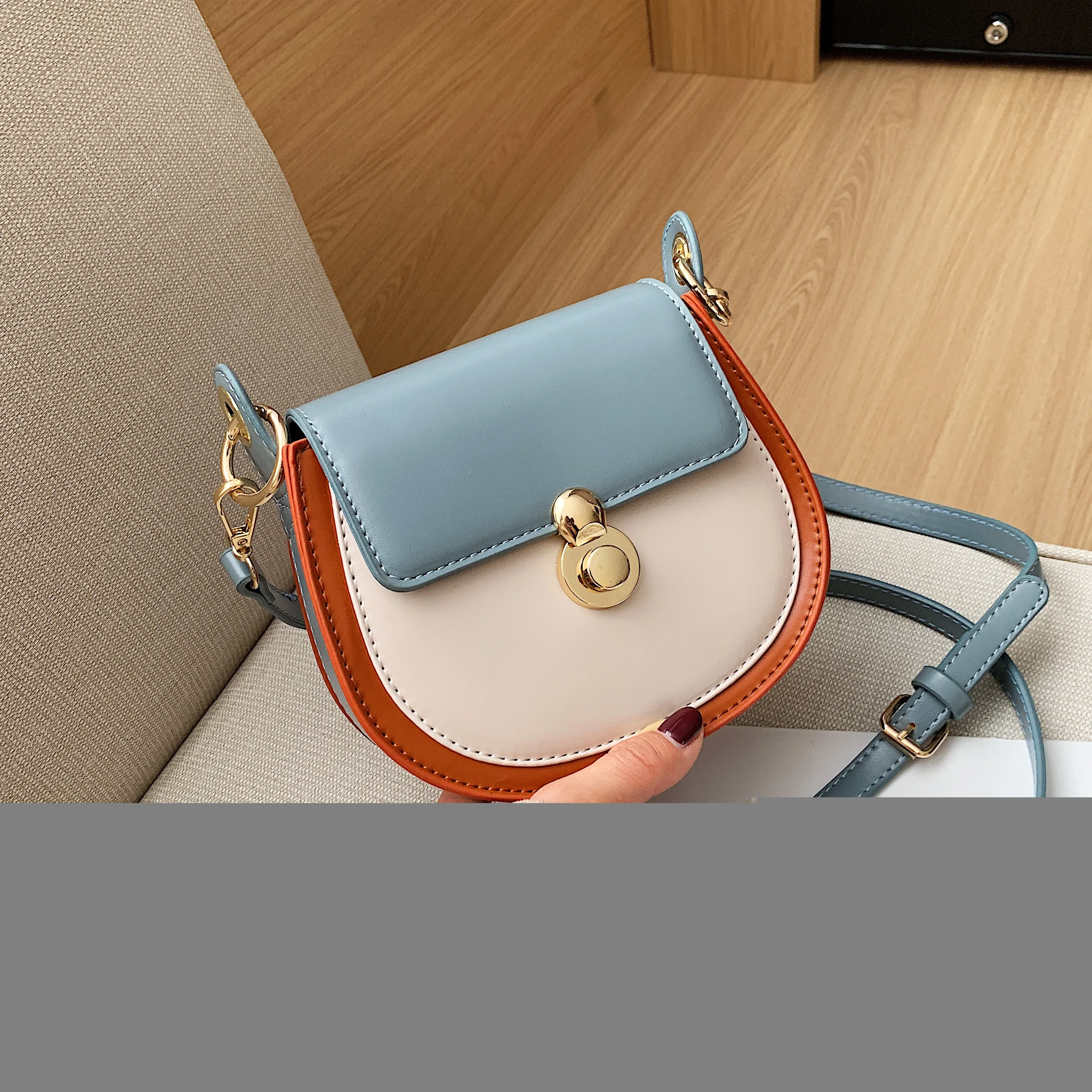 

PU Leather Contrast Color Crossbody Bags For Women 2020 Fashion Small Shoulder Bag Female Handbags And Purses Travel Bags
