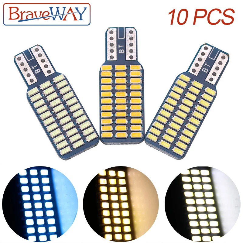 BraveWay 10 шт. T10 светодиодный 192 194 168 W5W лампы 33 SMD 3014 автомобильные задние фонари