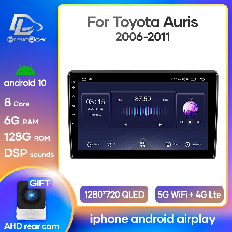 Автомобильный радиоприемник Android 10 стереоприемник для Toyota Auris 2006 2011 видеоплеер