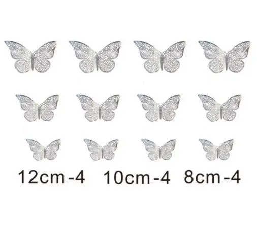 12pcs Светящиеся магниты на холодильник, 12 шт., 3D дизайн бабочки, Переводные художественные наклейки, для комнаты, магнитные, домашний декор, сделай сам, украшение на стену, новейшие - Цвет: 12pcs