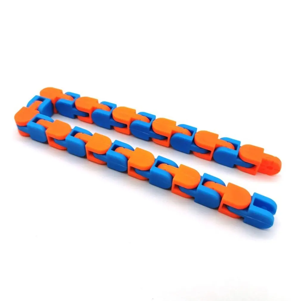 

Funny Tracks Bicycle Chain Track Puzzle Decompression Sensory Toys Rotate Chain 24 Section Educational Toys Random Color