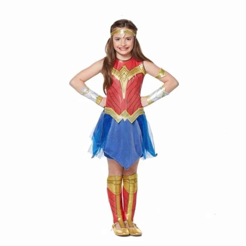 Deluxe Child Dawn of Justice WonderWoman Magical Woman Costume Kids Girls Fancy Dress Disguise Halloween Party Supergirl Cosplay