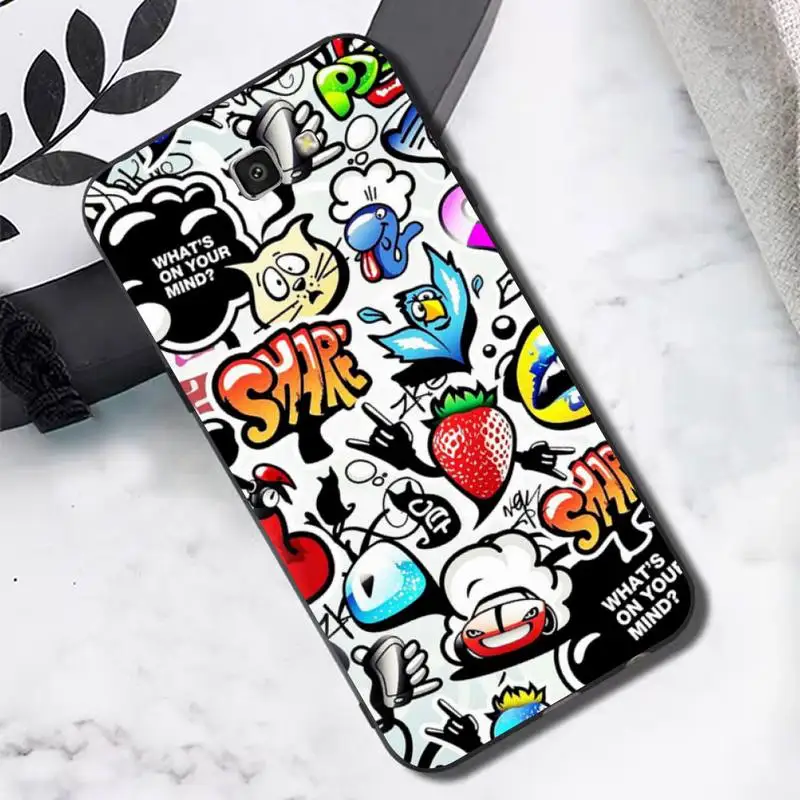 TOPLBPCS аниме граффити наклейка бомба Оболочка Чехол для телефона Samsung J6 J7 J2 J5 prime J4 J8