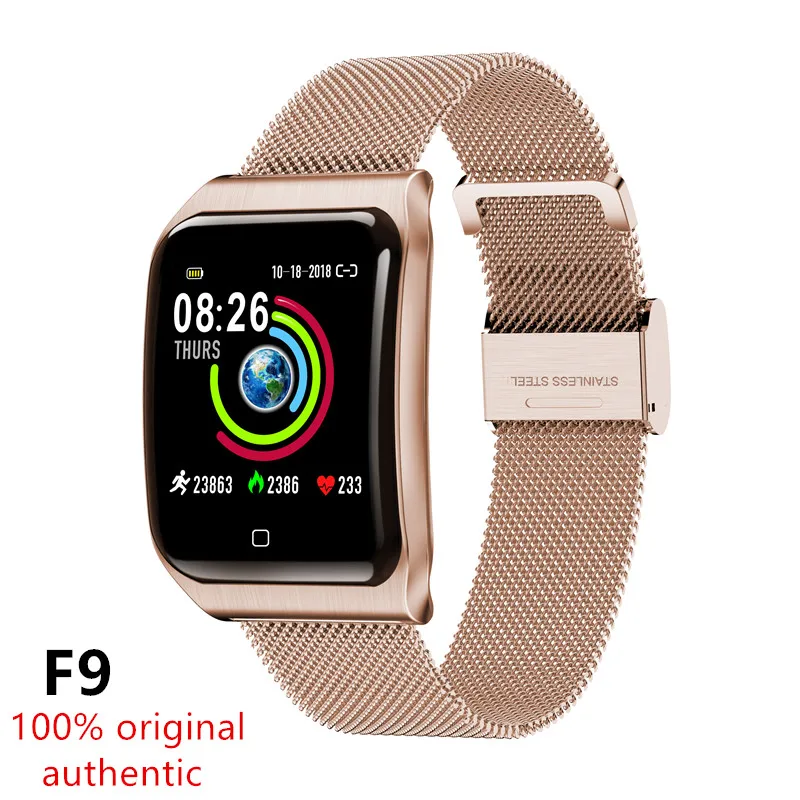 Новые водонепроницаемые Смарт часы F9 IP67 пульсометр артериальное давление фитнес