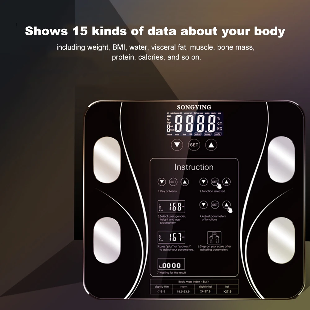 Новые Весы для тела электронные весы BMI цифровые воды массового здоровья точные