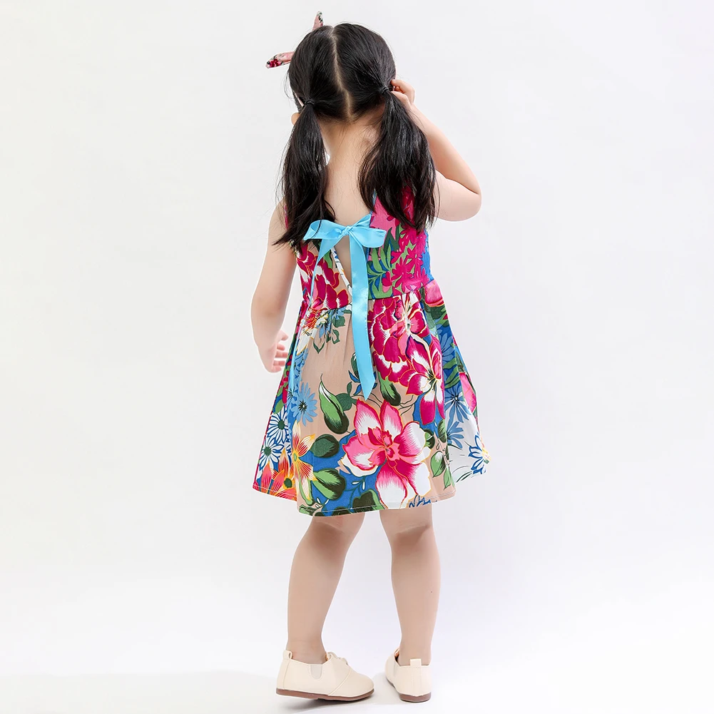 

2021 Summer Girls Dress Fashion Short Sleeveles Kids Dresses Toddler Girl Birthday Party Princess Dress Cotton Children Hot Sale