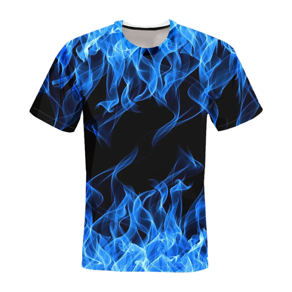 

2021 Summer New Love Flame Men's T-shirt Fashion Short Sleeve 3D Round Neck Hip Hop Top Couple Street Clothing Graphic Clothing