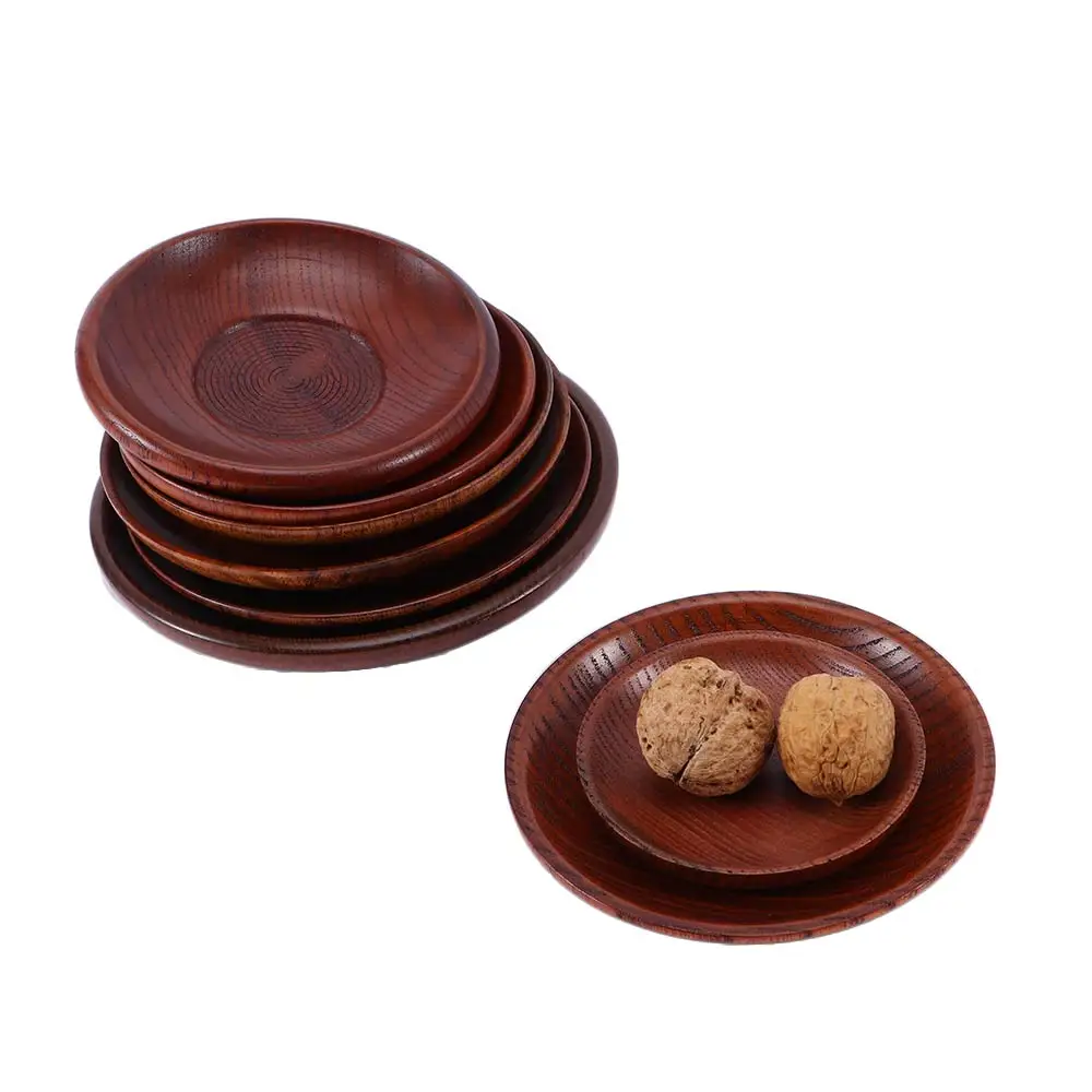 Круглая посуда 1 шт. Маленькая деревянная тарелка кухонный поднос для хлеба