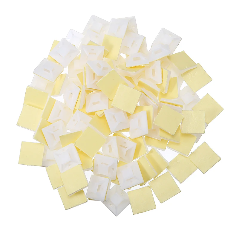 100 шт./упак. самоклеющиеся базовые крепления кабеля белые для на молнии опоры