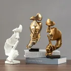 Маска-Статуэтка Бесшумная из смолы, статуэтки абстрактные статуэтки No Say No See No 1,2, скульптура для офиса, винтажный домашний декор, новинка 2021