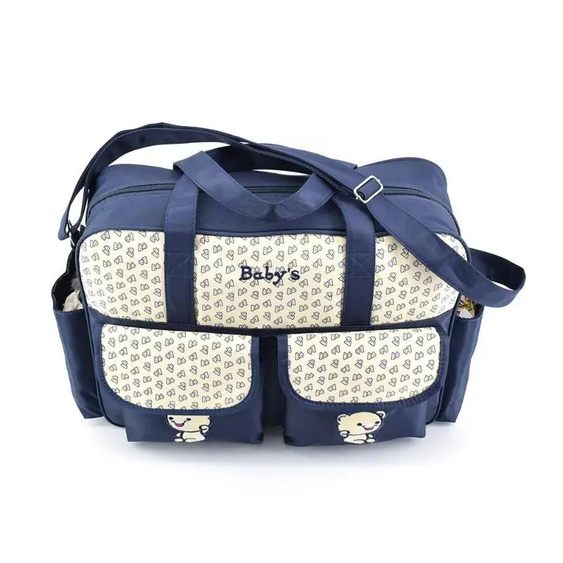 Сумка для детских подгузников мамы сумка большой емкости с милым медведем