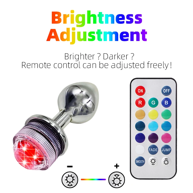 Анальная пробка со светодиодный светильник кой вибратор из нержавеющей стали