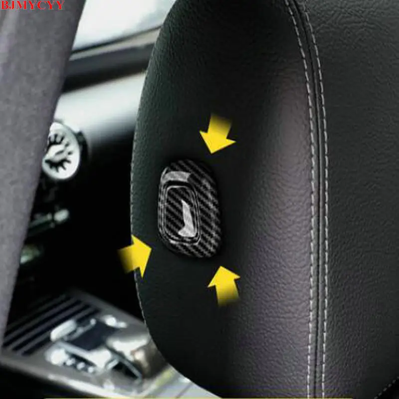 

Кнопка подголовника автомобиля BJMYCYY, АБС-пластик, углеродное волокно, декоративная рамка для Mercedes Benz A CLASS A180L A200L GLB 2019-2020