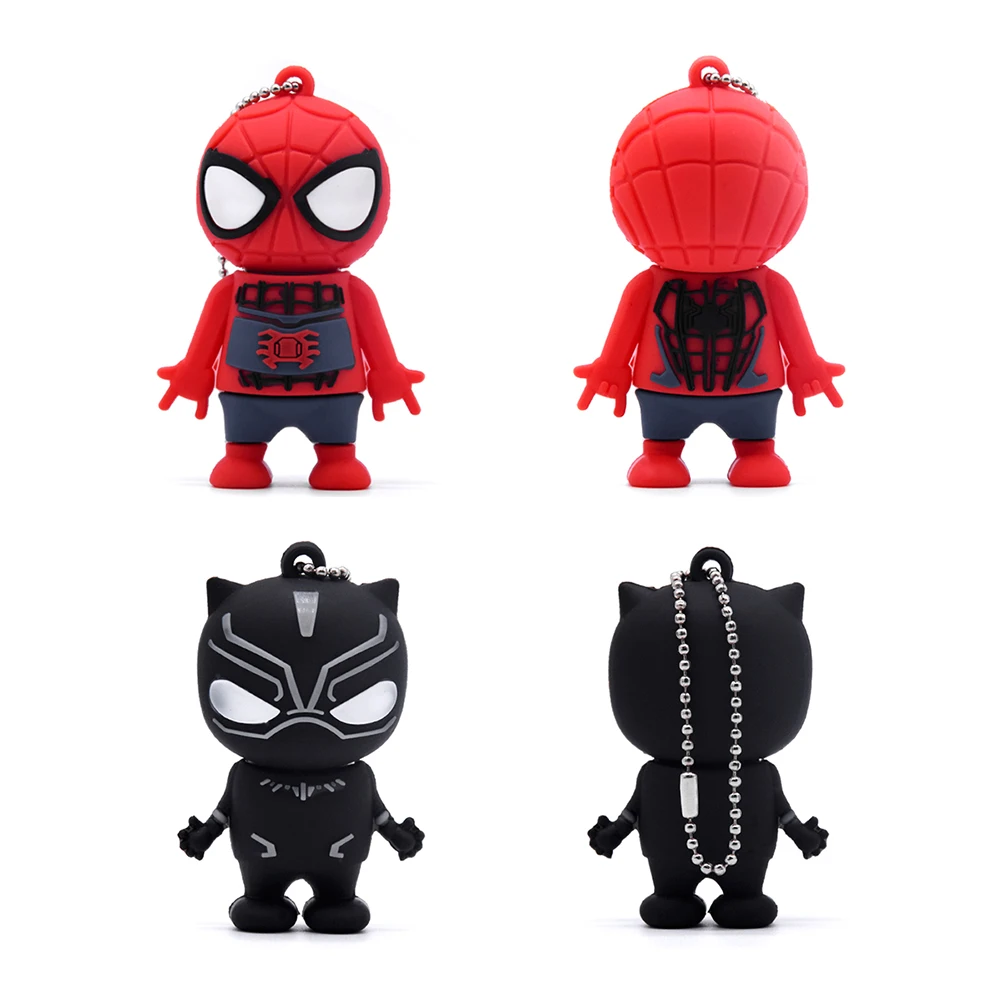 Мультфильм Heros USB 2,0 64GB милые игрушки Marvel флэш-накопитель 32GB 128MB Человек-паук U диск мини Дэдпул карта памяти диск для хранения подарок