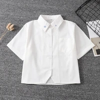 japanese school uniform for girls short sleeve white shirt school dress jk sailor suit tops star embroidery cute work uniforms