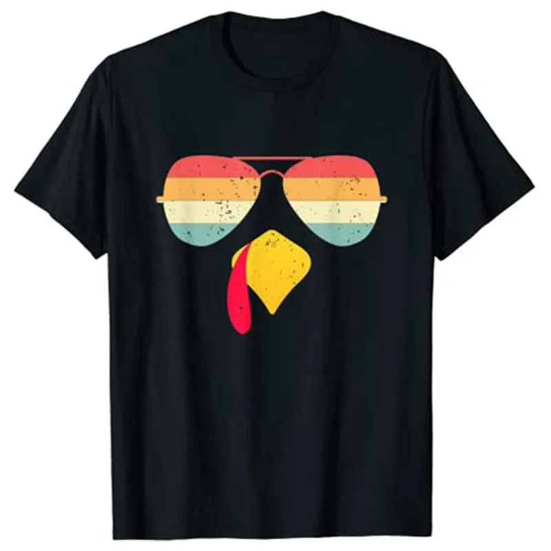 

Cool Turkey Face With Sunglasses Funny Thanksgiving For Boys T-Shirt