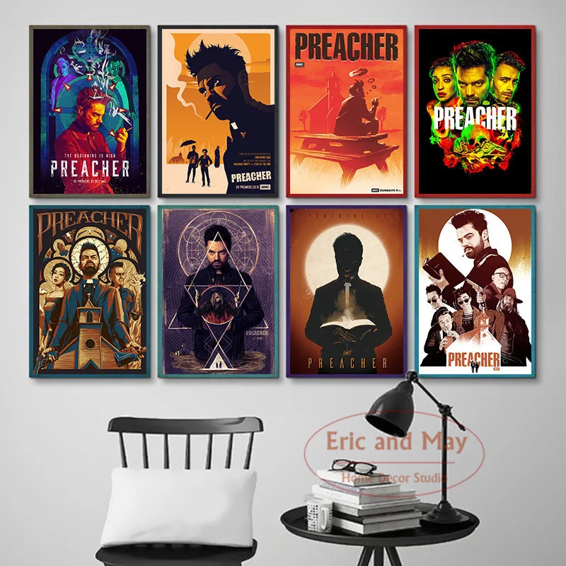 

Preacher Suspense Movie Propaganda Poster And Print Vintage Decor Picture Canvas Painting Wall Decorations Living Room Affiche