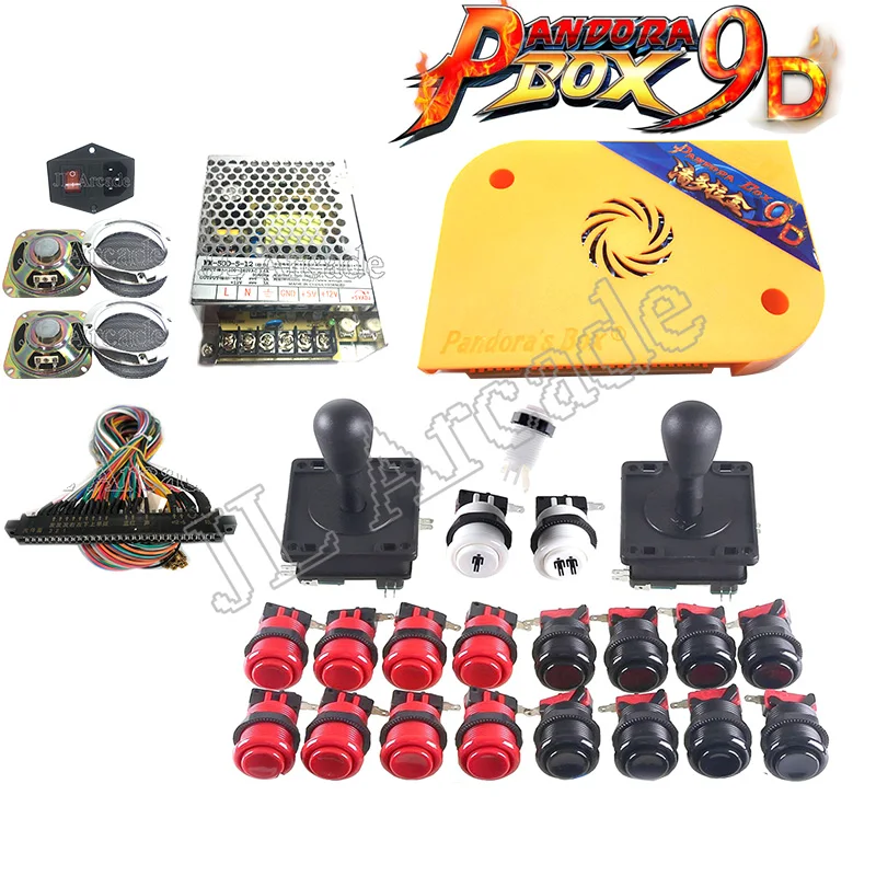 Оригинальный Pandora box 9D 2500 в 1 поддерживает 3P 4P аркадный комплект, содержит питательный динамик, американскую кнопку и джойстик.