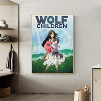 wolf children character anime poster wall art decoration anime canvas painting cuadros mural home kids room decor