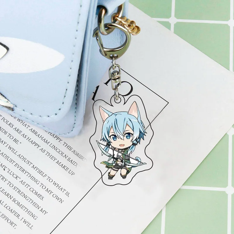 Высококачественный акриловый брелок для ключей с изображением меча из аниме Сан