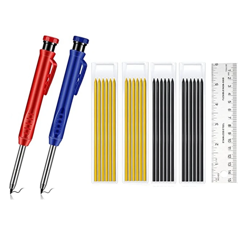 

Carpenter Pencils,Solid Carpenter Pencils with Built-in Pencil Sharpener,Mechanical Drawing Pencils for Woodworking