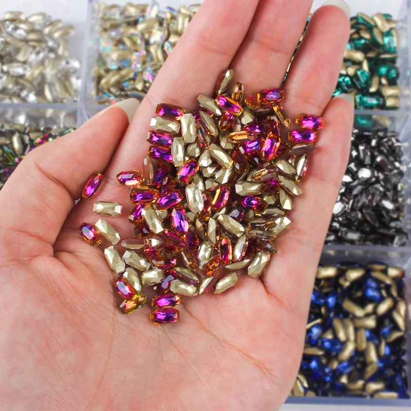 30 шт./лот стеклянные стразы для дизайна ногтей повторно восьмиугольный 10 видов
