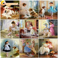 chenistory diy painting by numbers adults kits girl coloring by numbers art handmade drawing canvas portrait picture home decor