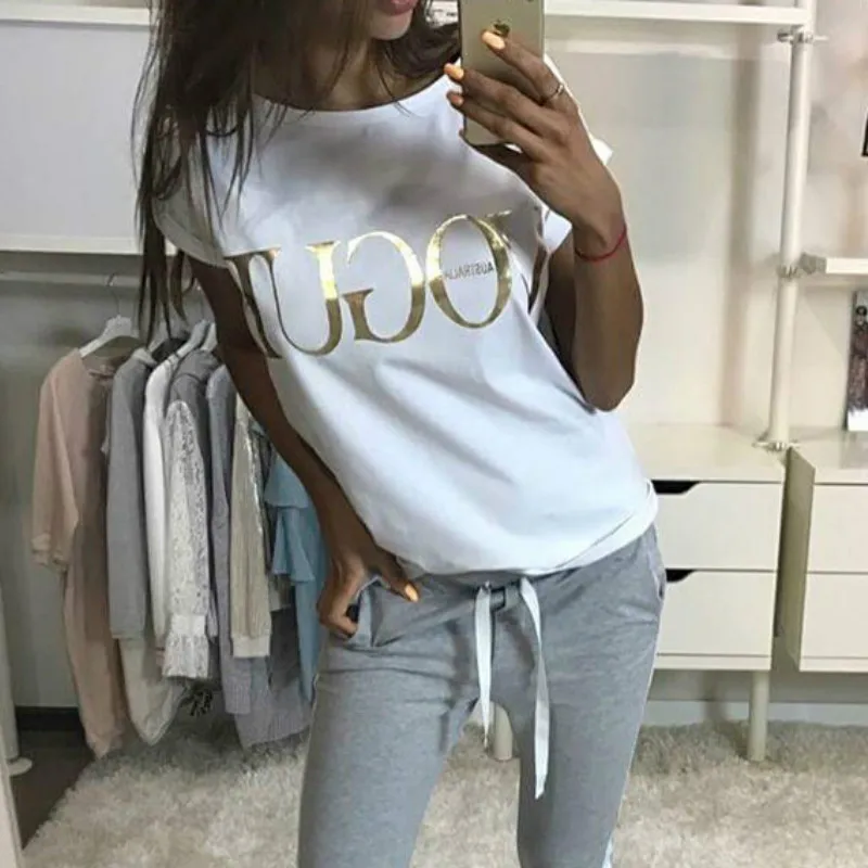 Модный бренд 2021 футболки женские с принтом О образным вырезом коротким рукавом