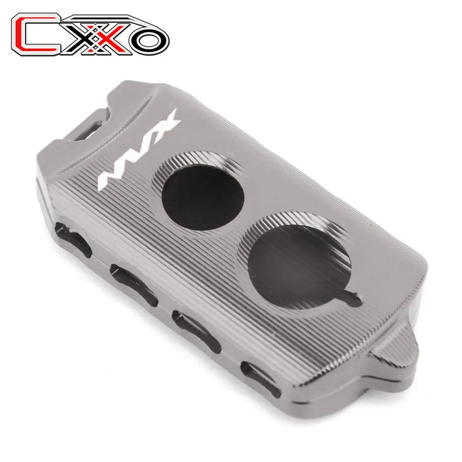 NVX logo Titanium Мотоциклетный алюминиевый чехол для ключей для YAMAHA X-MAX 125 250 400 XMAX 300 17-19 держатель для ключей протектор QBIX AEROX 155 NVX 125 155 - Цвет: NVX logo Titanium